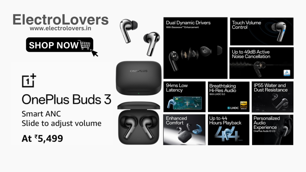 OnePlus Buds 3 Truly Wireless Bluetooth Earbuds